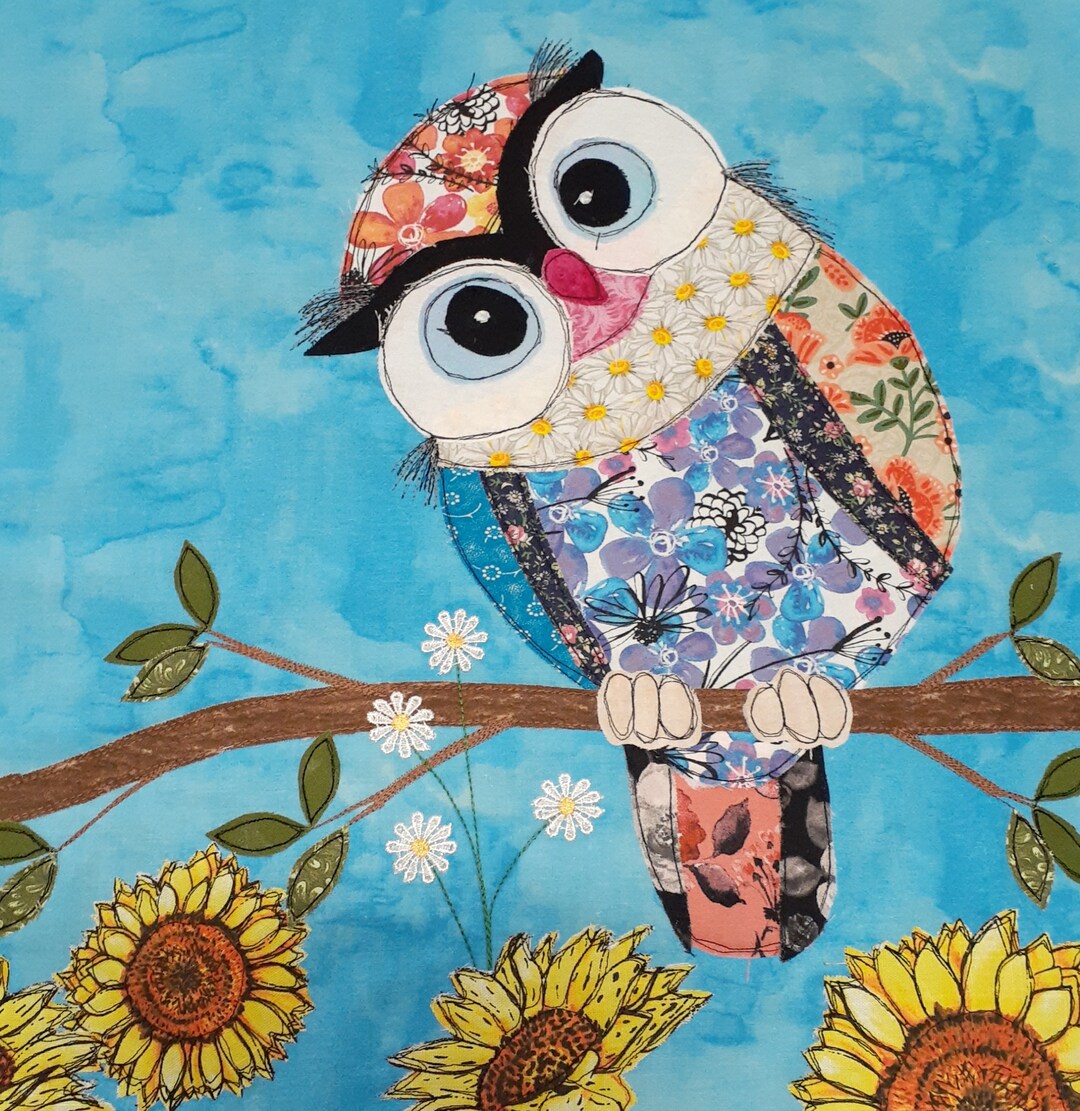 Owl Applique Pattern Mumma a Scrappy Quirky Nocturnal Bird Scrap Buster Fabric Art Hobby Handmade Quilt Project Unique Gift for Craft Lover - Etsy