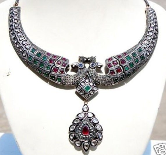 ruby emerald diamond necklace