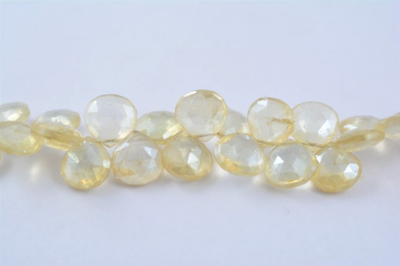 6 to 11 mm Faced Heart Shape NATURAL MYSTIC QUARTZ Briolette Beautiful Rare Design For Making Jewelry Ga-1276 Top Hand Polished