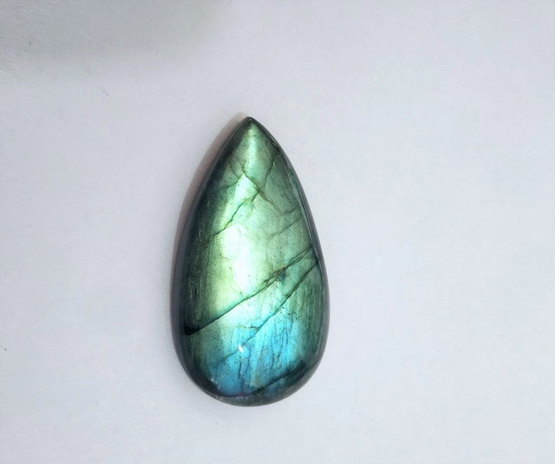 Pear Shape Cabochon Ga-1543 Ma 37x21x7mm Natural Handmade Polished For Making Jewelry NATURAL LABRADORITE GEMSTONE Awesome Rare Design