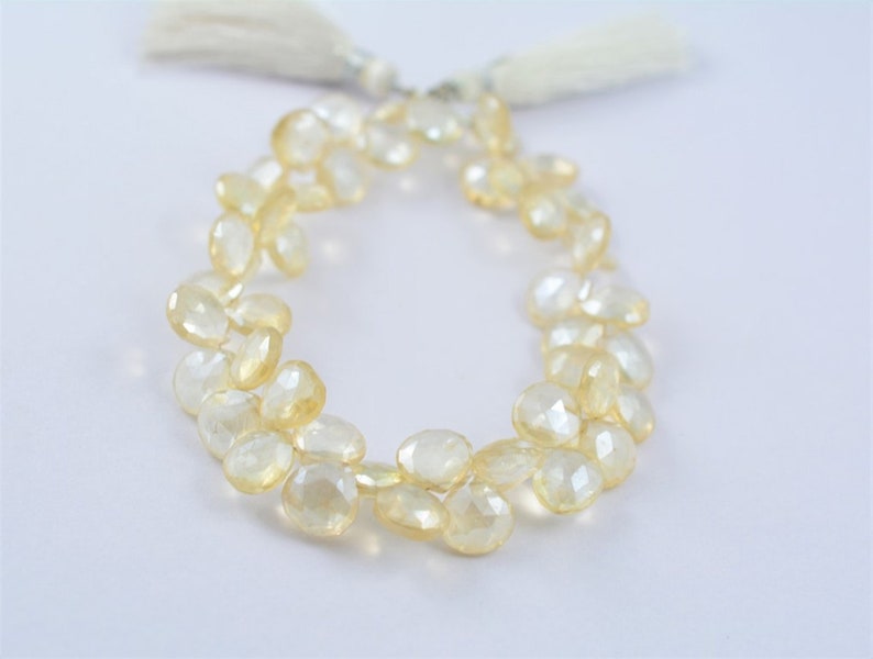 6 to 11 mm Faced Heart Shape NATURAL MYSTIC QUARTZ Briolette Beautiful Rare Design For Making Jewelry Ga-1276 Top Hand Polished