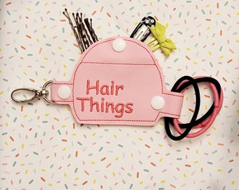 Hair Accessory holder,Keychain, Snap Tab,back to school,dancer, gifts,dance teacher gift, Bobby oin holder,gymnastics gift, Hair Elastics,