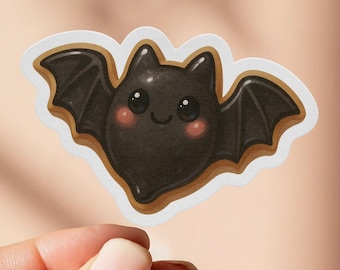 Cute Bat Sticker, Kawaii Halloween Sticker, Laptop Decal, Gothic Sticker, Water Bottle Sticker, Spooky Cute, Bat Lover Gift