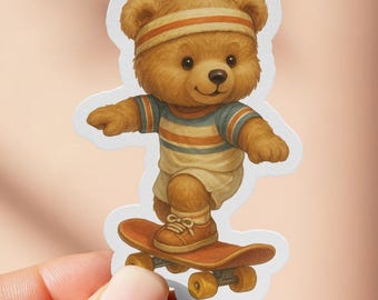 Sticker Skateboard Don Brown - Vision, Multicolore, Vintage USA, 9,5 Cm