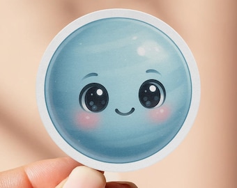 Cute Planet Sticker, Kawaii Uranus Sticker, Space Stickers, Solar System Sticker, Astronomy Stickers, Educational Stocking Stuffer