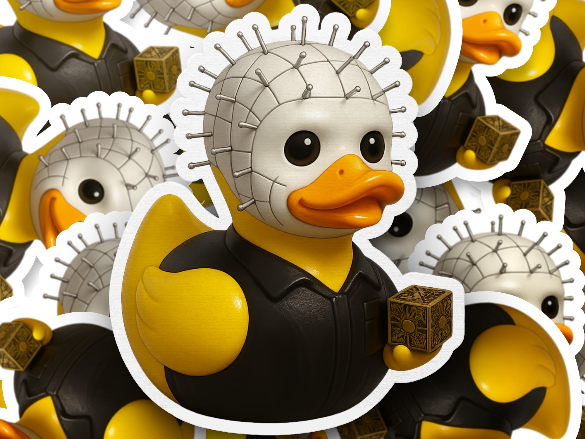 Evil Duck Sticker Horror Movie Duck Sticker, Halloween Raising Hell Duckie Decal, Scary ...