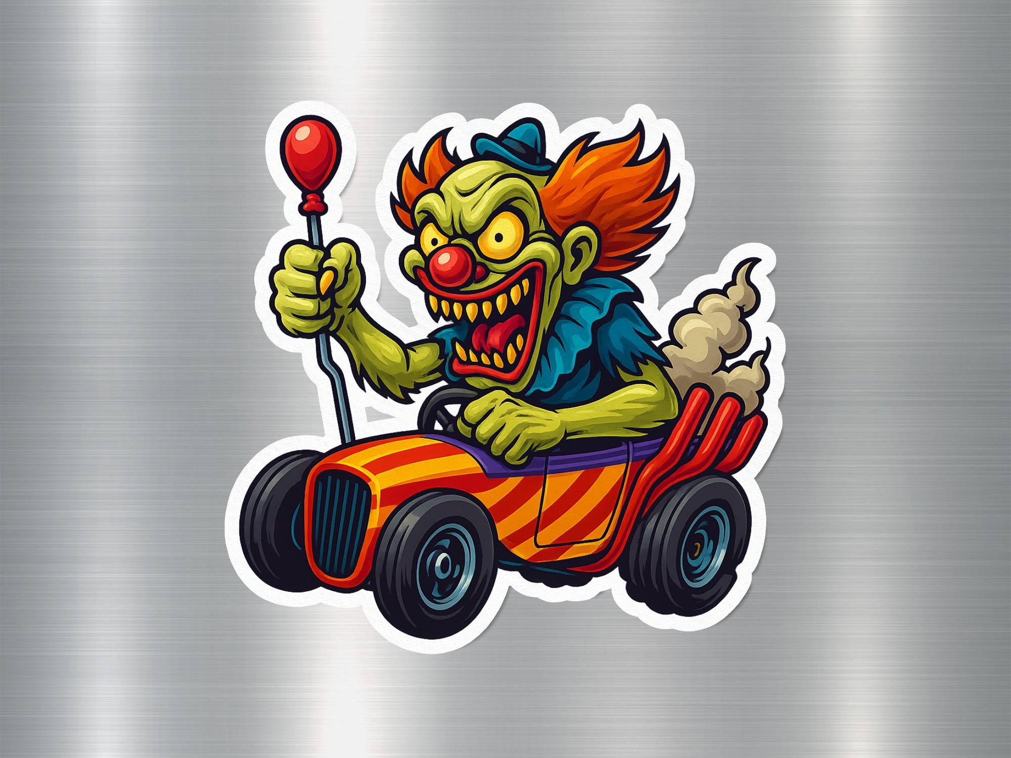 Wacky Racer Killer Clown Sticker, Clown Derby Car, Villain Box Car ...