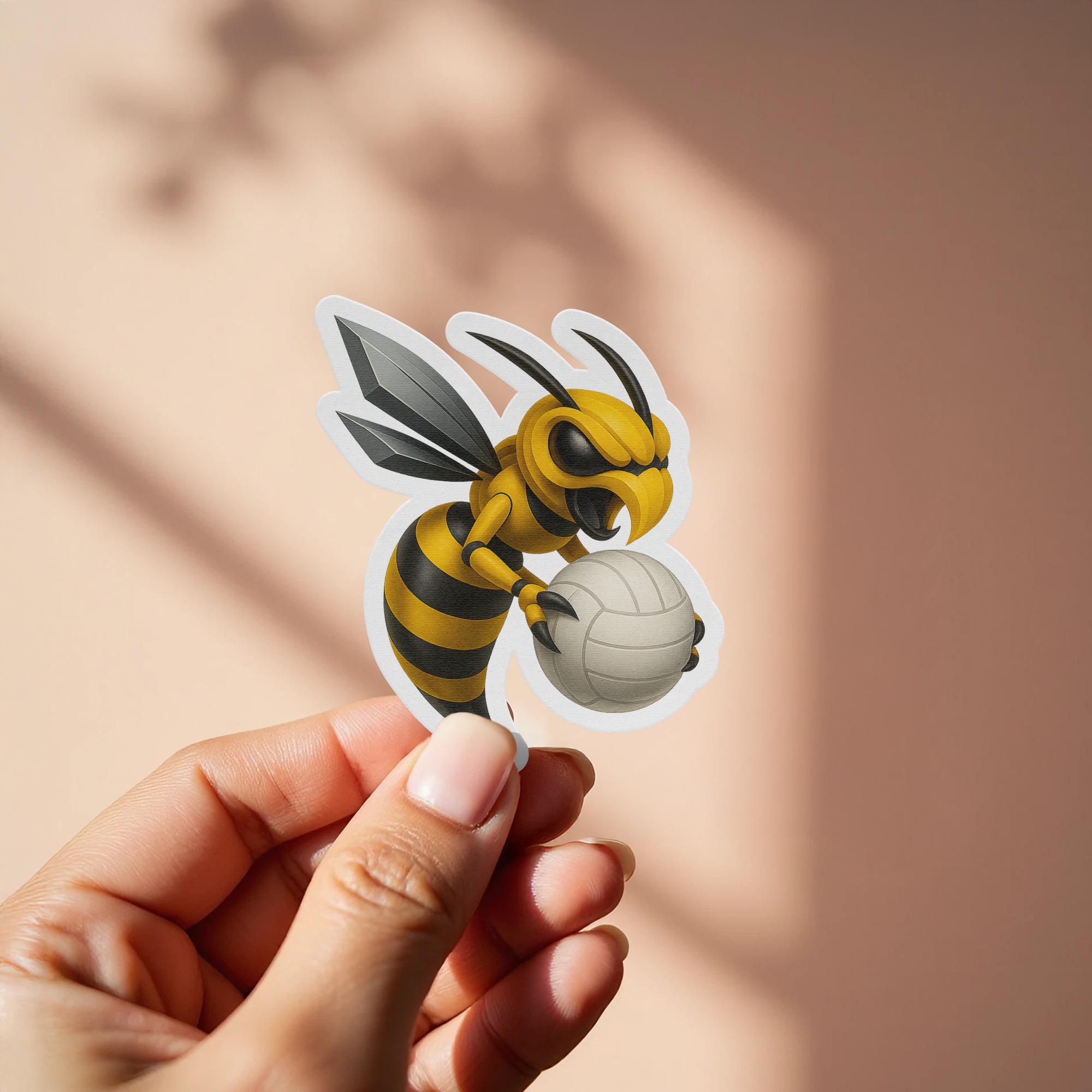 Wesp Sticker Volleyball Wasp Sticker, Sports Bee Sticker, Insect Ball Game Decal ...