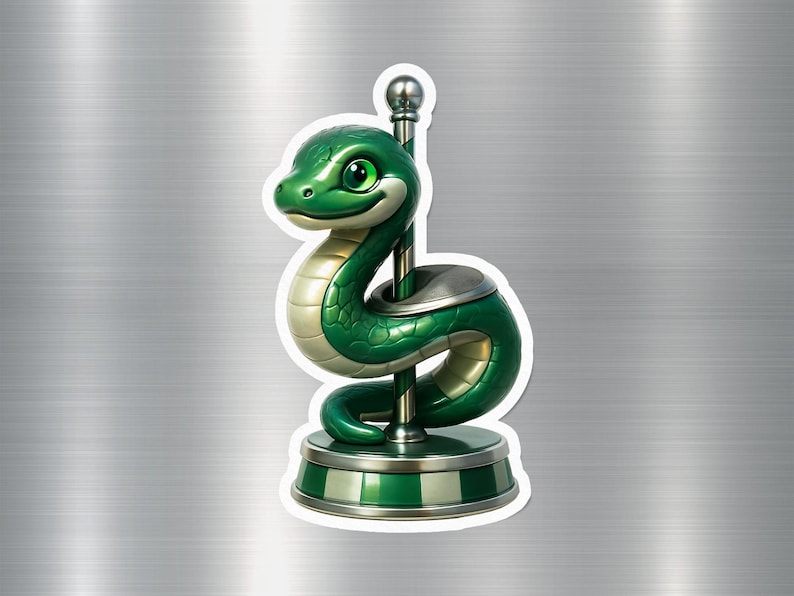 Carousel Snake Sticker, Cute Snake Decal, Decorative Stickers, Green ...