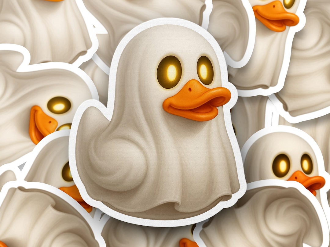 Evil Duck Sticker Ghost Duck Sticker, Cute Halloween Sticker, Funny Animal Sticker ...
