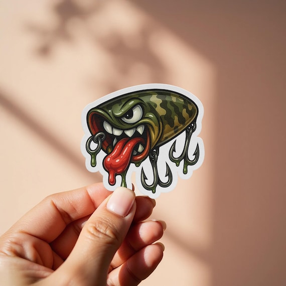 evil fish hooks Evil Camouflage Fishing Lure Sticker, Funny Fisherman Gift, Unique Angler  Decal, Cool Fishing Lover Gift, Cano Fishing Hook Sticker