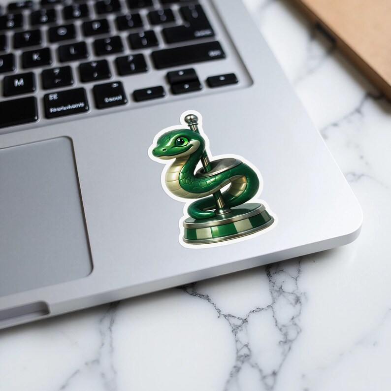Carousel Snake Sticker, Cute Snake Decal, Decorative Stickers, Green ...