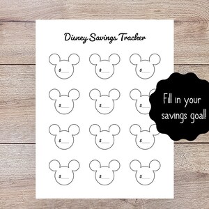 Disney Savings Tracker // Track Your Disney Vacation Savings - Etsy