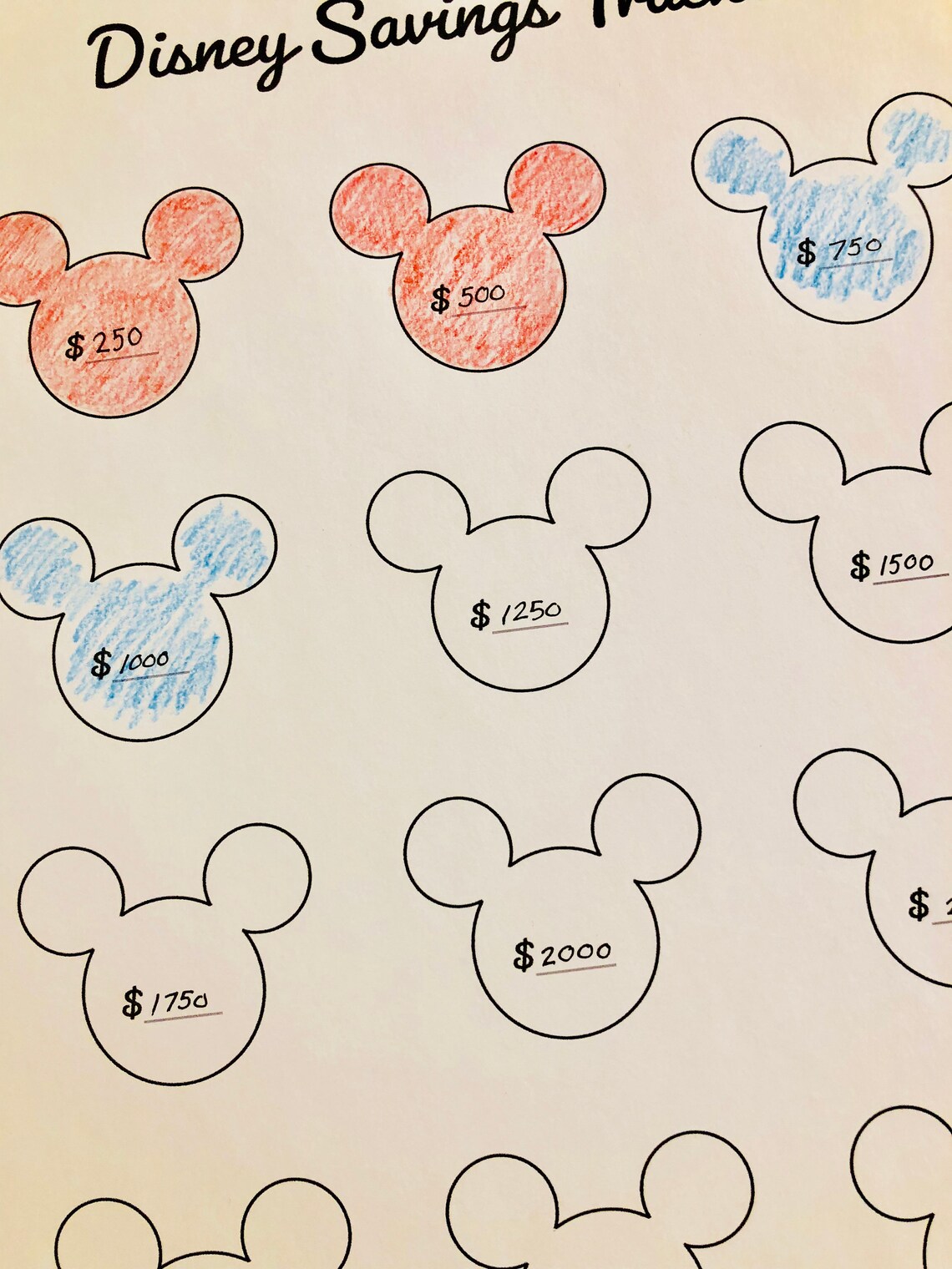 Disney Savings Tracker // Track Your Disney Vacation Savings | Etsy