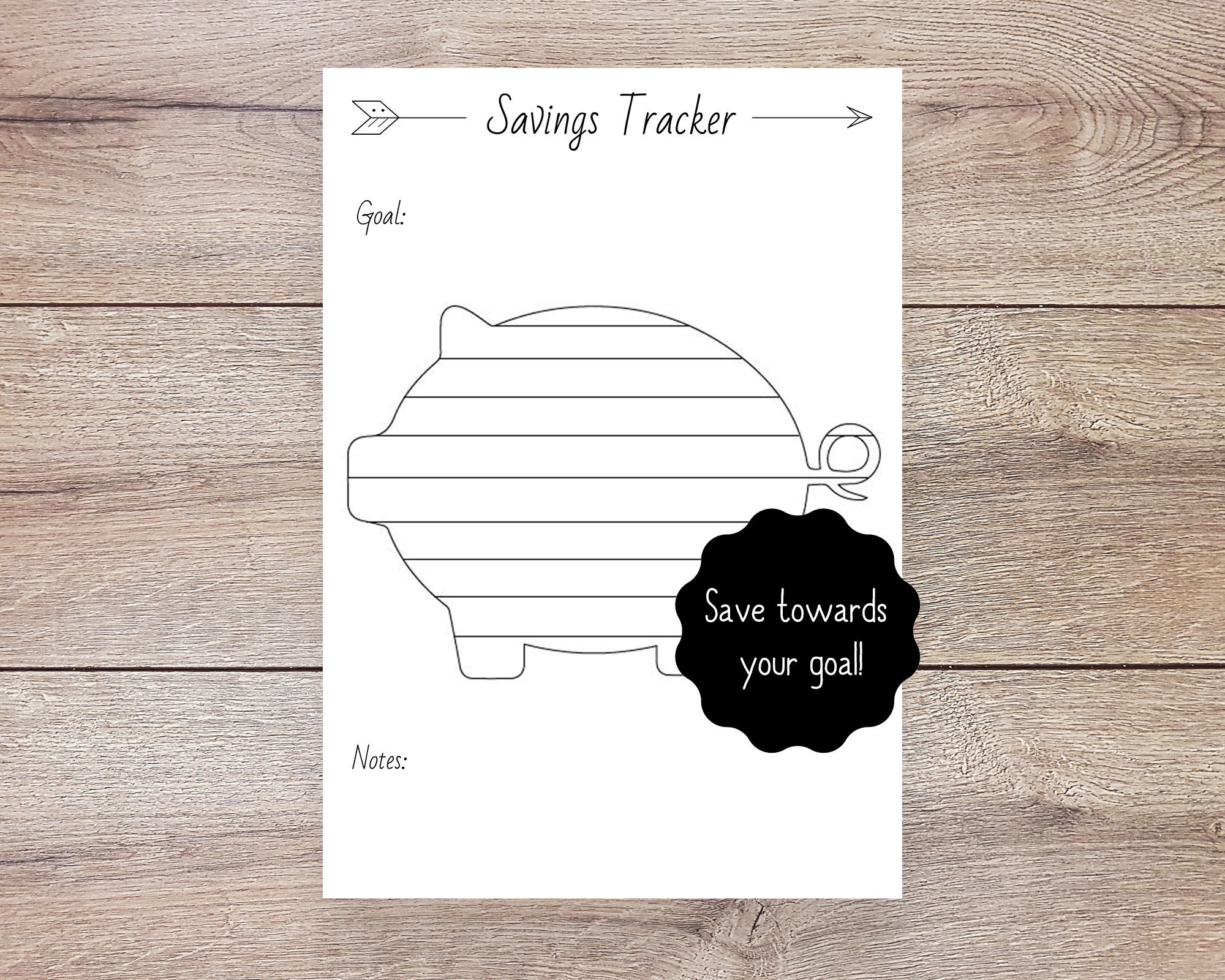 Savings Tracker Printable Piggy Bank Style for financial | Etsy