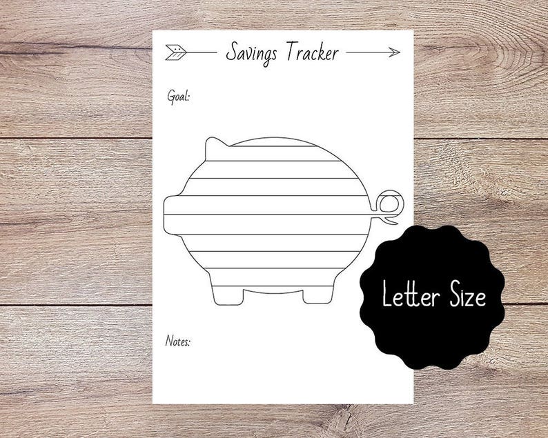 Savings Tracker Printable Piggy Bank Style for financial | Etsy
