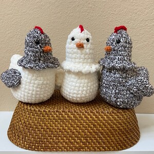 Handmade Crochet Hen, Chicken Plushie Stuffed Animal