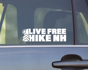 Live Free, Hike NH Cut Vinyl Decal (5" x 1.5")