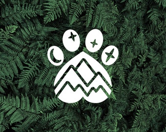 Mountain Paw Print Decal