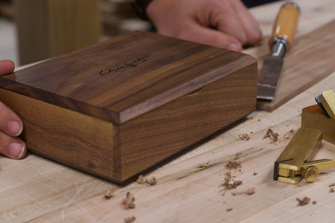 Cherry Wood Box 9x11 Grey Custom Laser Etch Etsy