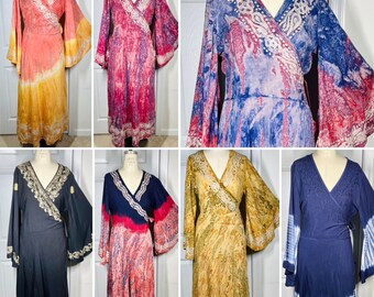 Batik Hand-Tie Dye Wrap Dress