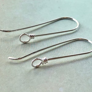 Minimalist Long Sterling Silver Ear Wires Jewelry Supplies Ear Wires Handmade Ear Wires Jewelry Supply Jewelry Making Earrings Ear Wires