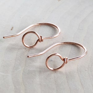 Handmade Bare Copper Ear Wires: 20-Gauge Front Loop