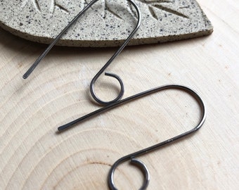 Sterling Silver Ear Wires,  20 gauge, Handforged Ear Wires, Handmade Ear Wires, Sterling Silver Hooks,  Silver Hooks