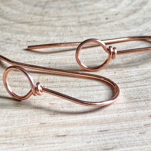 Bare Copper Ear Wires Handmade Earring Findings Copper Ear Etsy