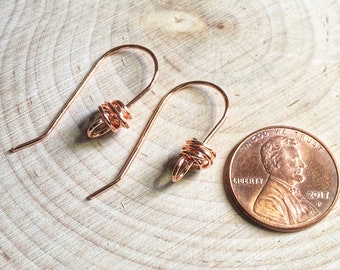Handmade Copper Ear Wires: Tumbleweed Knotted Front Loop Findings
