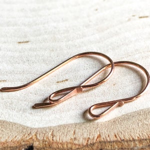 Handmade Copper Ear Wires: Small Hammered Jewelry Supply