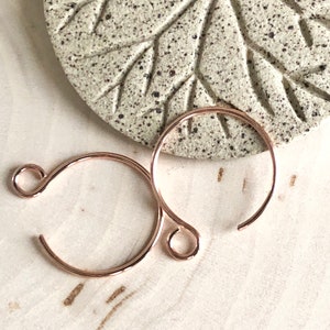 Small Handmade Copper Hoops, Copper Ear Wires, Copper, Jewelry Supply, Copper Earrings,  Copper Hopp Earrings,