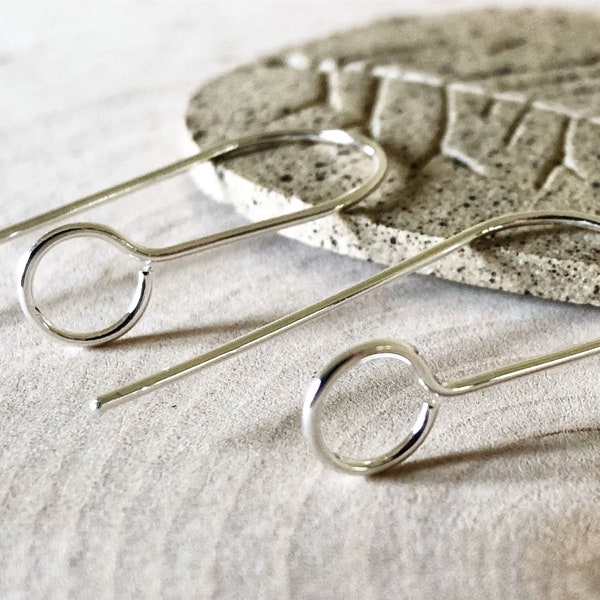 Sterling Silver Ear Wires, Little Hooks, Hammered, Silver Earwires, Ear Hooks, Artisan Earring Findings, Choice of Finish, 1 pair