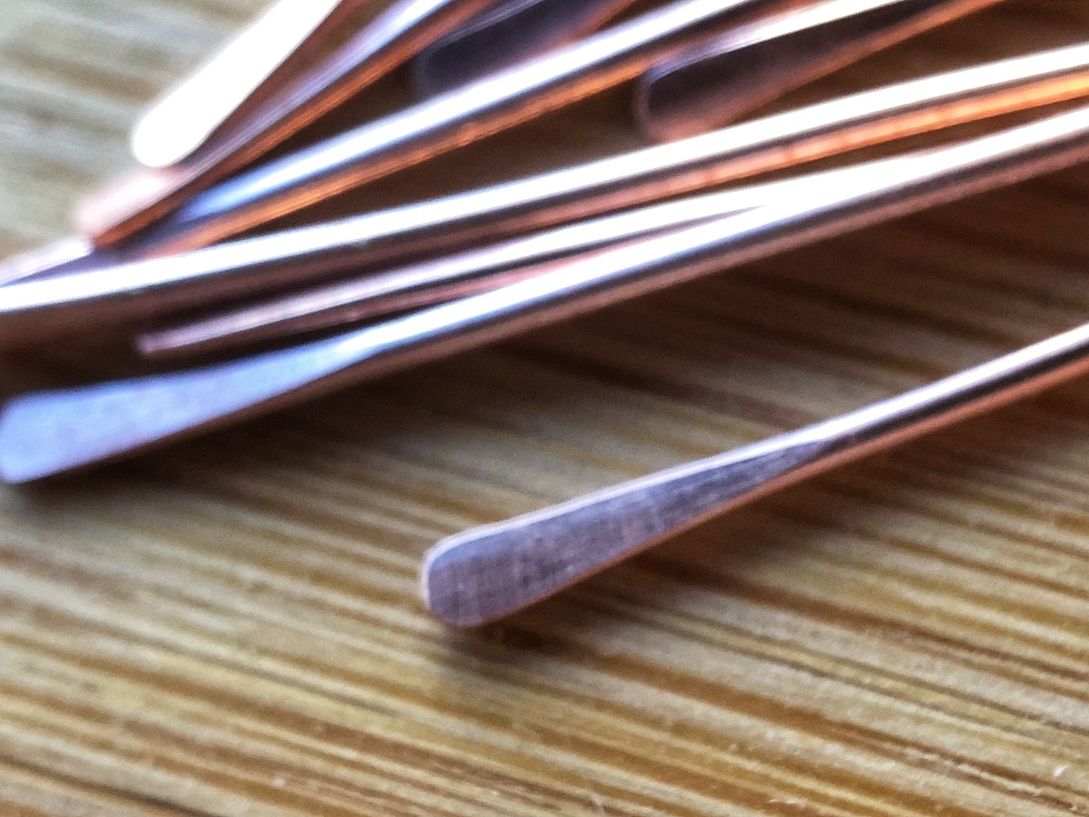 10 Bare Copper Paddle Head Pins Handcrafted Head Pin Copper Etsy
