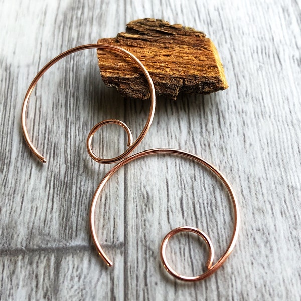 Copper Hoop Earrings, Handmade Copper Hoops, Copper Wires, Copper Earrings, Jewelry Supply, Big Loop Copper Ear Wires, Copper Hoops, Hoops