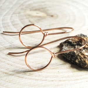 Handmade Copper Ear Wires: Bright Finish, 20-Gauge, 33-35mm