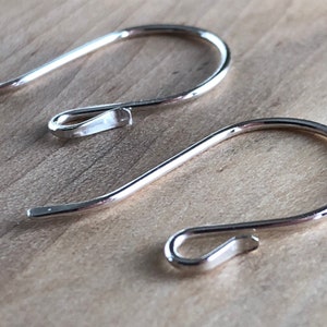 Small 20 Gauge Sterling Silver Ear Wires Silver Ear Wires, Silver Hooks Sterling Silver Findings Handmade Ear Wires Jewelry Making Supplies