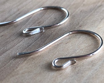 Small Sterling Silver Ear Wires Silver Ear Wires, Silver Hooks Sterling Silver Findings Handmade Ear Wires Jewelry Making Supplies Earrings