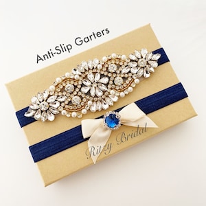 wedding garter navy, garters for wedding, wedding garter blue, wedding garter belt, garter sets, wedding garter gold, gold garter set