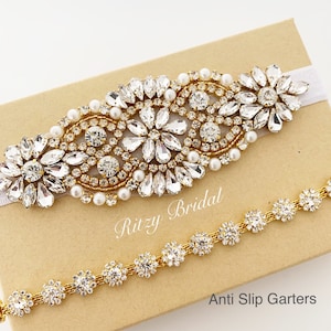 wedding garter gold, bridal garter, gold garters, garter belt,  garters, garters for wedding, pearl crystal garter