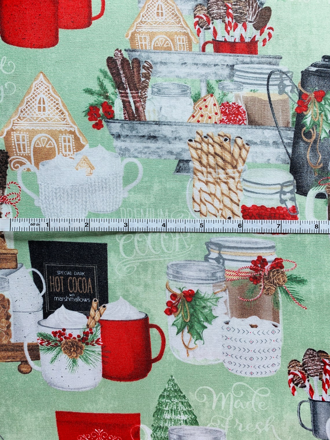 Hot Cocoa Bar Green Designed by Nicole Tamarin for Wilmington Etsy