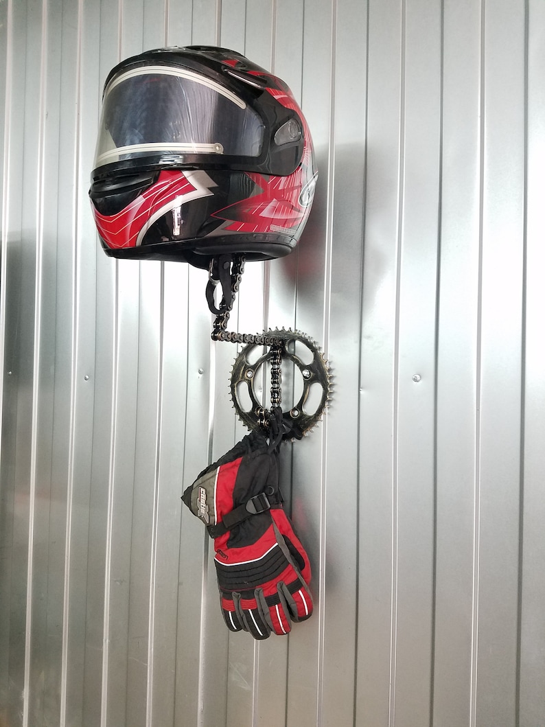 Wall mount helmet holder gloves jacket motorcycle decorative | Etsy