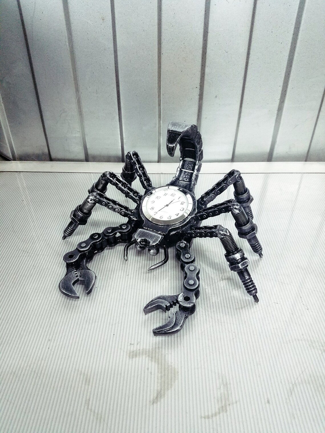 Table Metal Wall Clock Scorpion Steampunk Art Sculpture Etsy