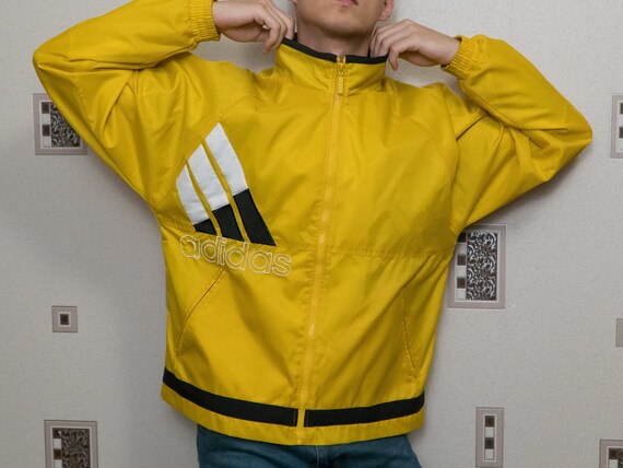 yellow adidas zip up