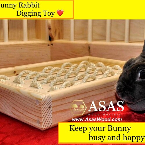 Bunny Rabbit Sisal Digging Box Etsy
