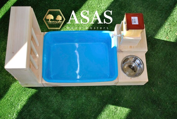 Rabbit Hay Feeder With Litter Box Food Bowl And Drinking Etsy