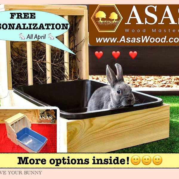 Rabbit Hay Feeder With Litter Box Etsy