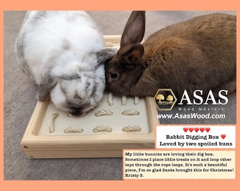 Rabbit digging box, digging platform, Sisal toy for rabbit - Made by AsasWood.com