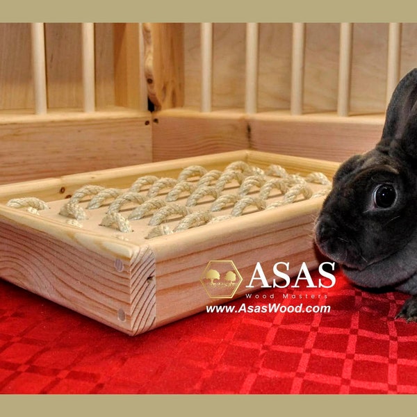 Rabbit digging box, digging platform, Sisal toy for rabbit - Made by AsasWood.com