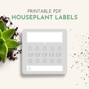 Tarjetas de cuidado de plantas, etiquetas de plantas, etiqueta de instrucciones de cuidado de plantas imprimibles, regalo de cuidador de plantas, planificador de plantas, etiqueta de jardín de plantas de interior
